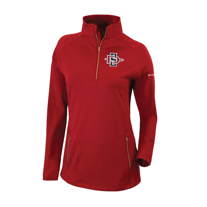 Women's Omni-Wick Outward Nine 1/4 Zip - Intense Red - San Diego State