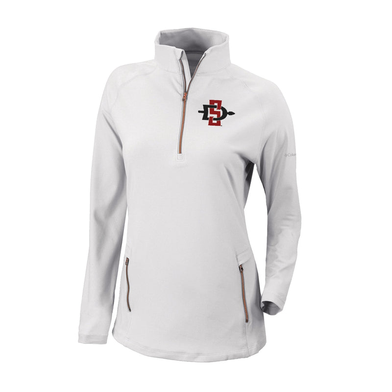 Women's Omni-Wick Outward Nine 1/4 Zip - White - San Diego State