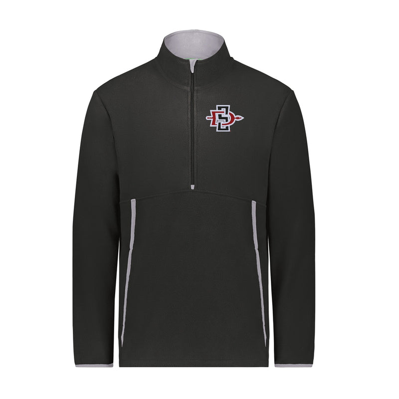 Augusta Chill Fleece 2.0 1/2 Zip Pullover - Black - San Diego State