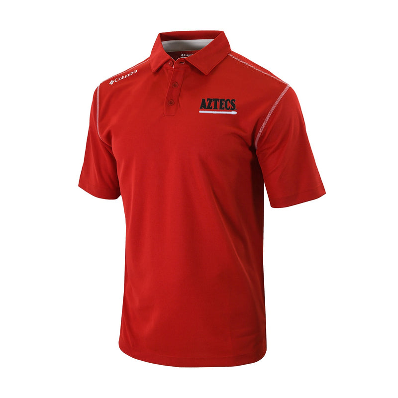 Men's Omni-Wick Shotgun Polo - Intense Red - San Diego State BASEBALL