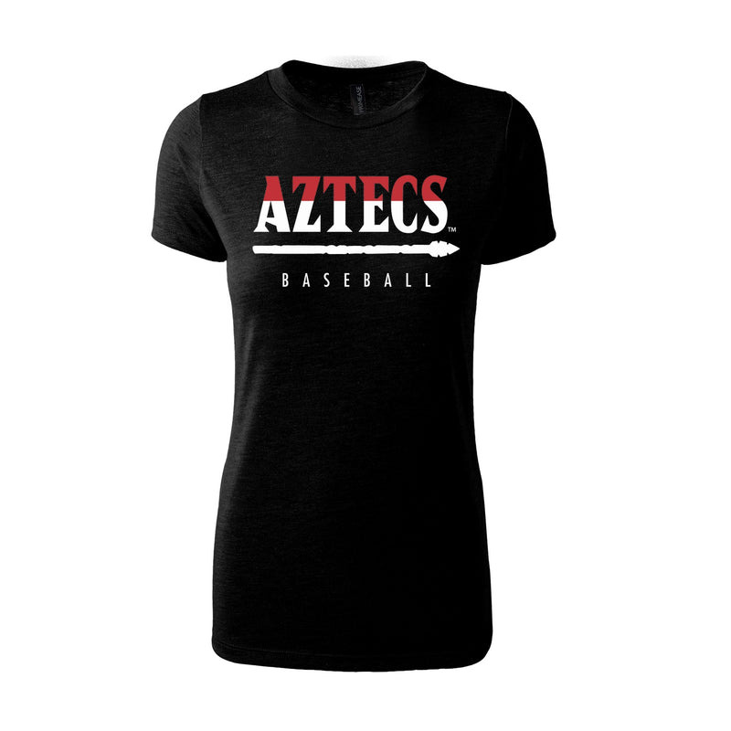 Women's Triblend T-Shirt - Black - San Diego State BASEBALL