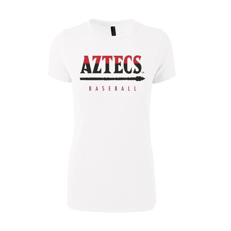 Women's Triblend T-Shirt - White - San Diego State BASEBALL