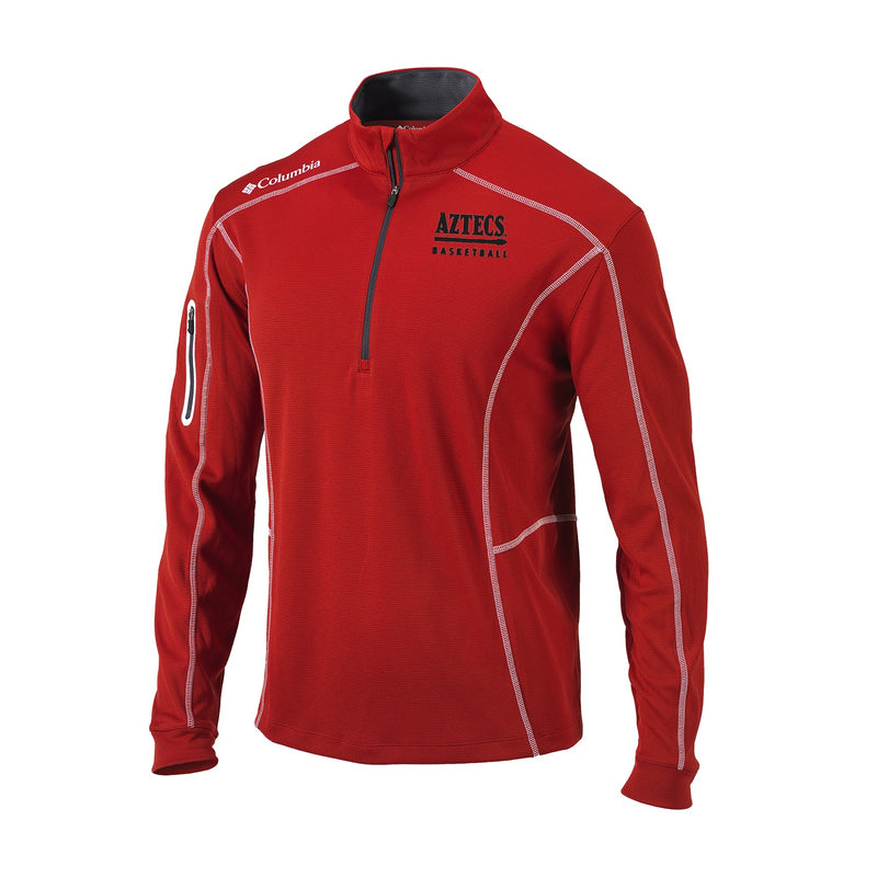 Men's Omni-Wick Shotgun 1/4 Zip - Intense Red - San Diego State MEN'S BASKETBALL