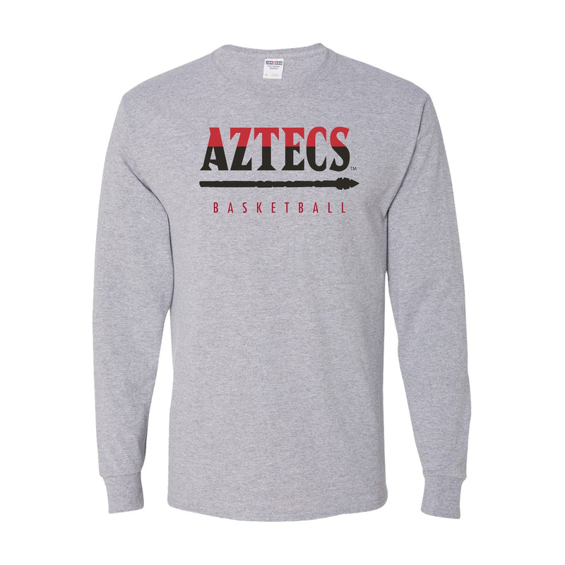 Dri-Power Long Sleeve T-Shirt - Athletic Heather - San Diego State MEN'S BASKETBALL