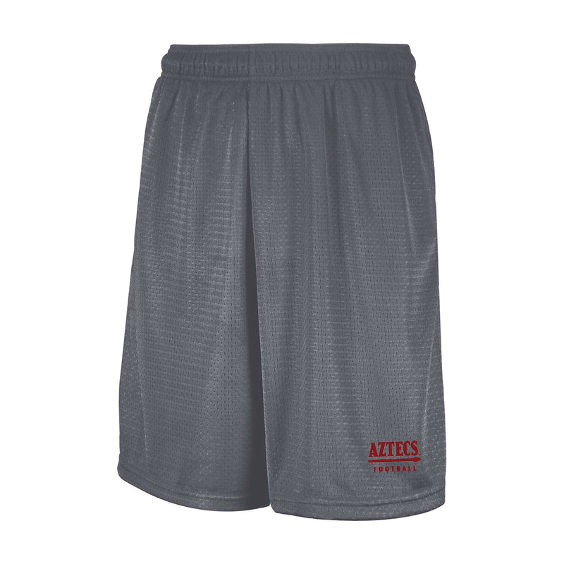 Russell Mesh Shorts with Pockets - Steel - San Diego State FOOTBALL