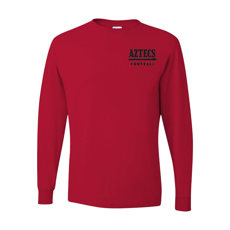 Dri-Power Long Sleeve T-Shirt - True Red - San Diego State FOOTBALL