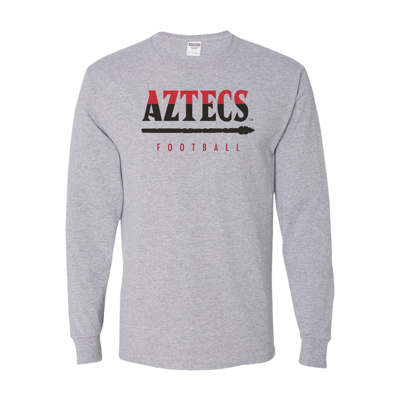 Dri-Power Long Sleeve T-Shirt - Athletic Heather - San Diego State FOOTBALL