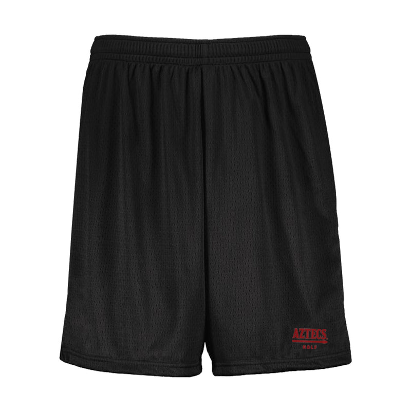 Augusta 7 inch Mesh Shorts - Black - San Diego State MEN'S GOLF