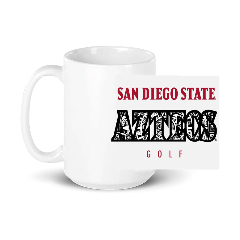 15oz Coffee Mug - White - San Diego State MEN'S GOLF