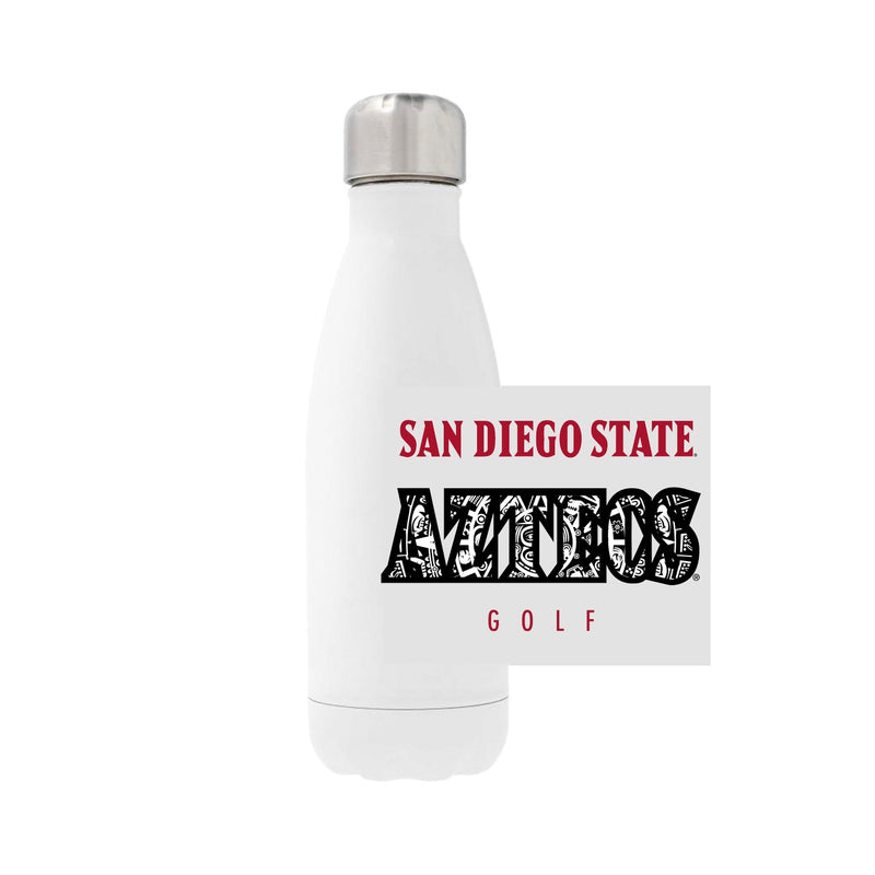 12oz Stainless Steel Water Bottle - White - San Diego State MEN'S GOLF