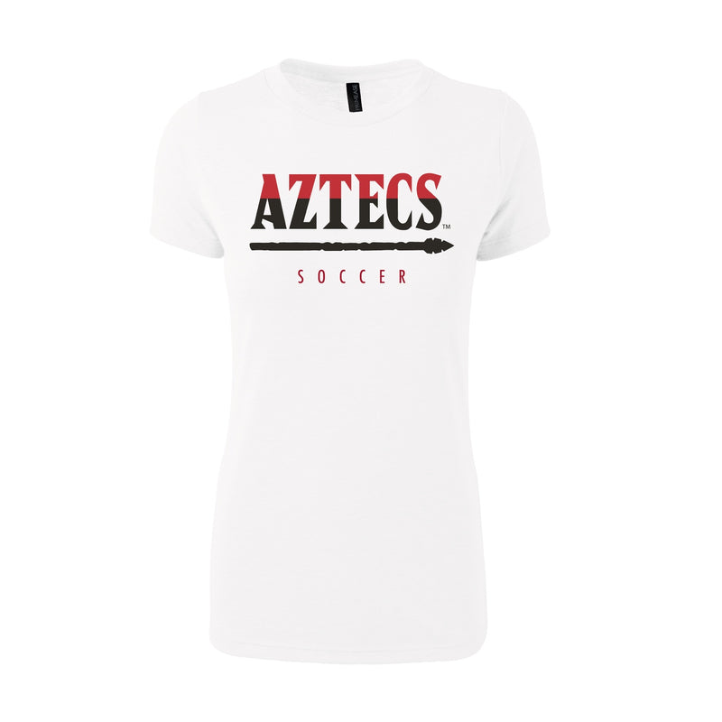 Women's Triblend T-Shirt - White - San Diego State MEN'S SOCCER