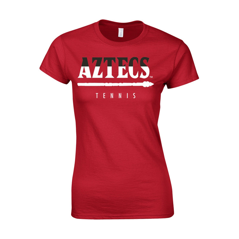 Women's Semi-Fitted Classic T-Shirt  - Red - San Diego State MEN'S TENNIS