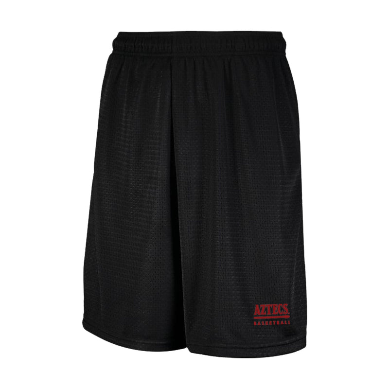 Russell Mesh Shorts with Pockets - Black - San Diego State WOMEN'S BASKETBALL