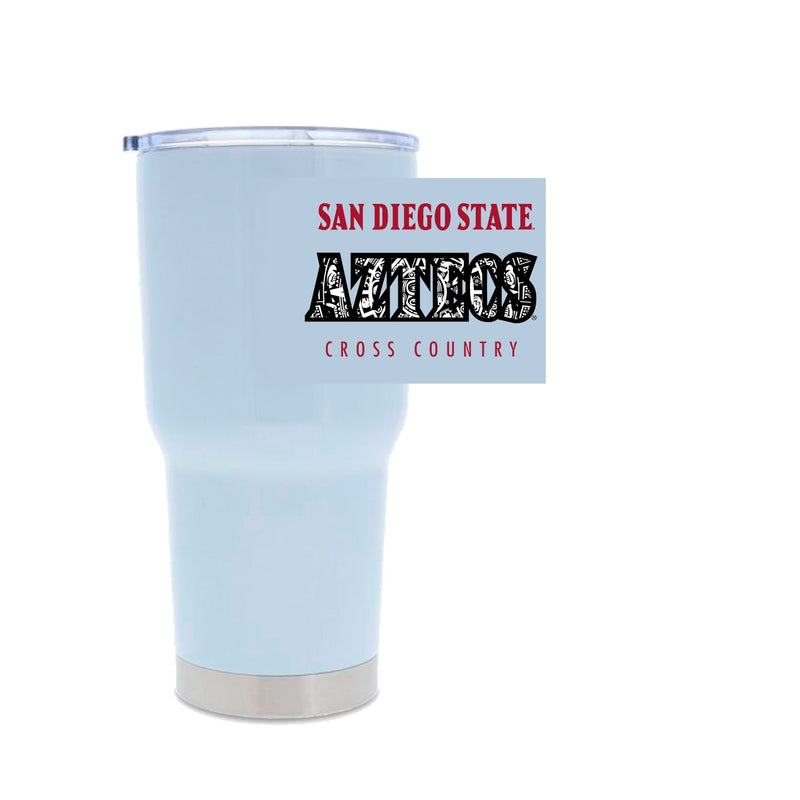 30oz Stainless Steel Tumbler - White - San Diego State CROSS COUNTRY