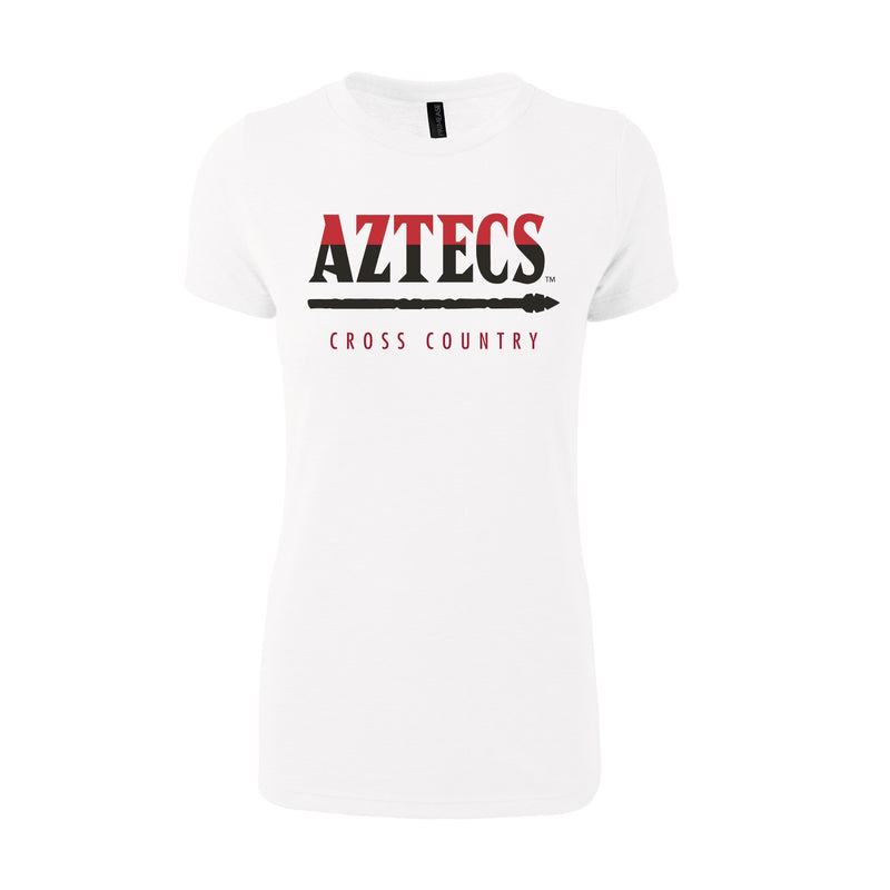 Women's Triblend T-Shirt - White - San Diego State CROSS COUNTRY