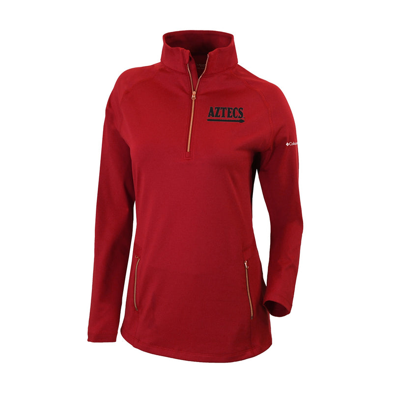 Women's Omni-Wick Outward Nine 1/4 Zip - Intense Red - San Diego State WOMEN'S GOLF