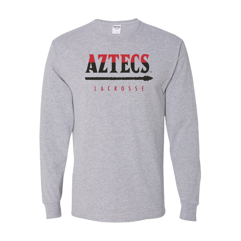 Dri-Power Long Sleeve T-Shirt - Athletic Heather - San Diego State LACROSSE