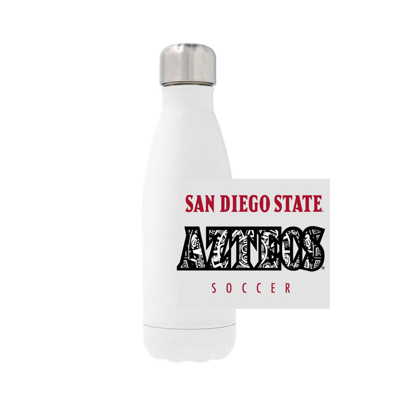 12oz Stainless Steel Water Bottle - White - San Diego State WOMEN'S SOCCER