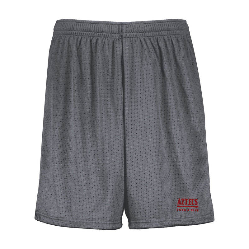 Augusta 7 inch Mesh Shorts - Graphite - San Diego State SWIMMING & DIVING