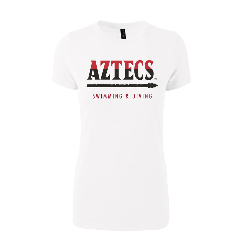 Women's Triblend T-Shirt - White - San Diego State SWIMMING & DIVING