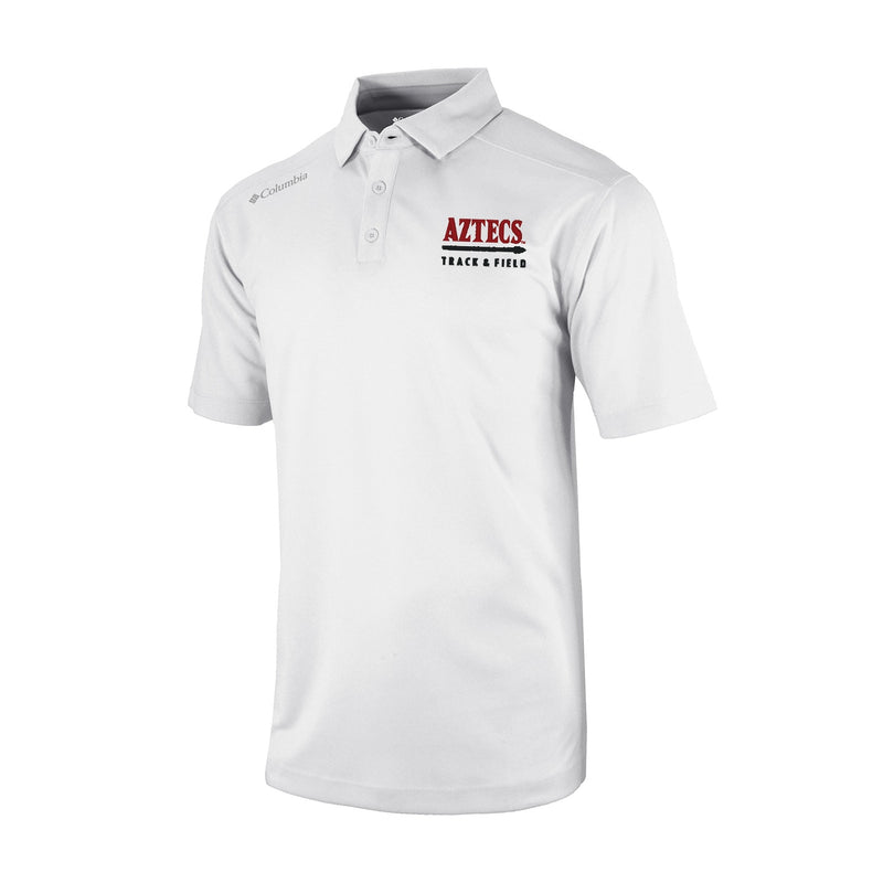 Men's Omni-Wick Shotgun Polo - White - San Diego State TRACK & FIELD