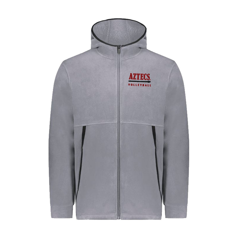 Augusta Chill Fleece 2.0 Full Zip Pullover - Graphite - San Diego State VOLLEYBALL