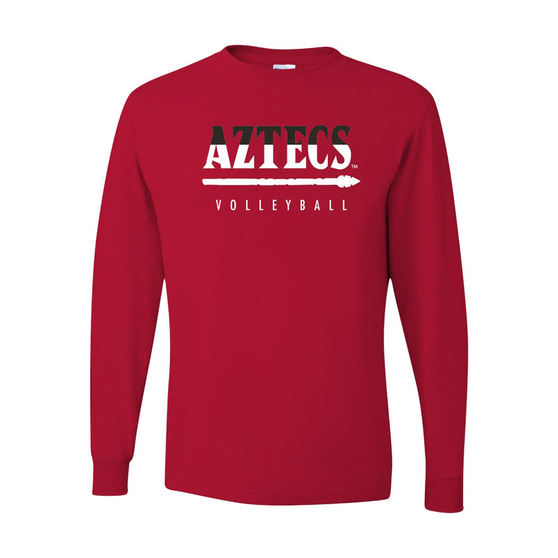 Dri-Power Long Sleeve T-Shirt - True Red - San Diego State VOLLEYBALL