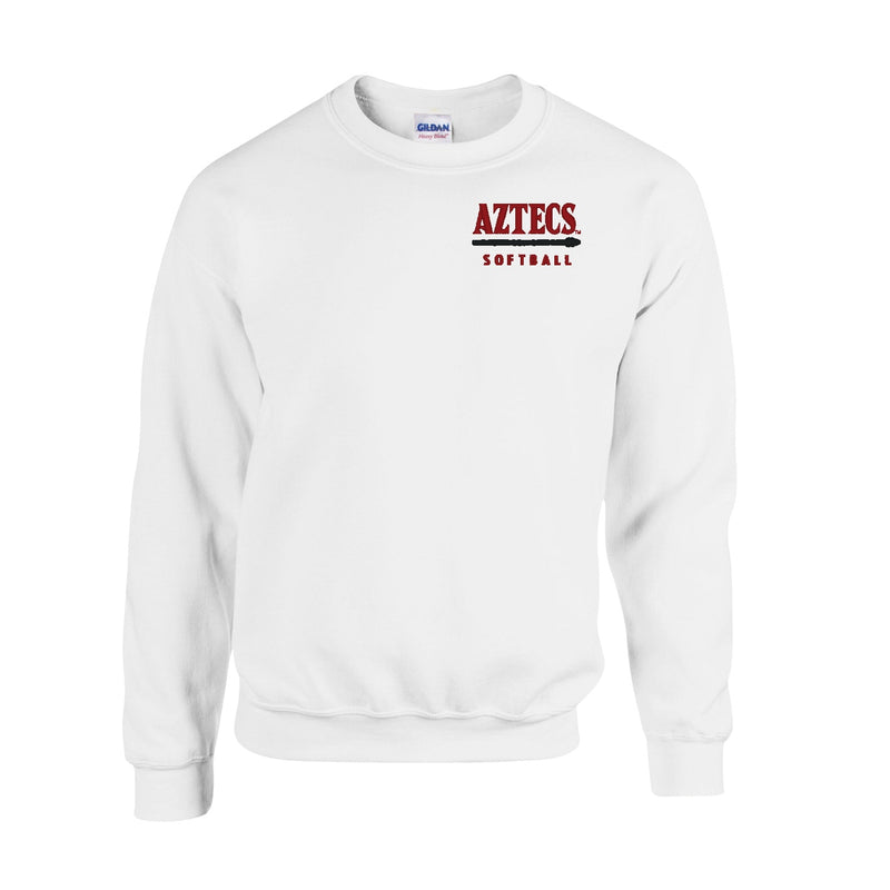 Fleece Crewneck - White - San Diego State SOFTBALL