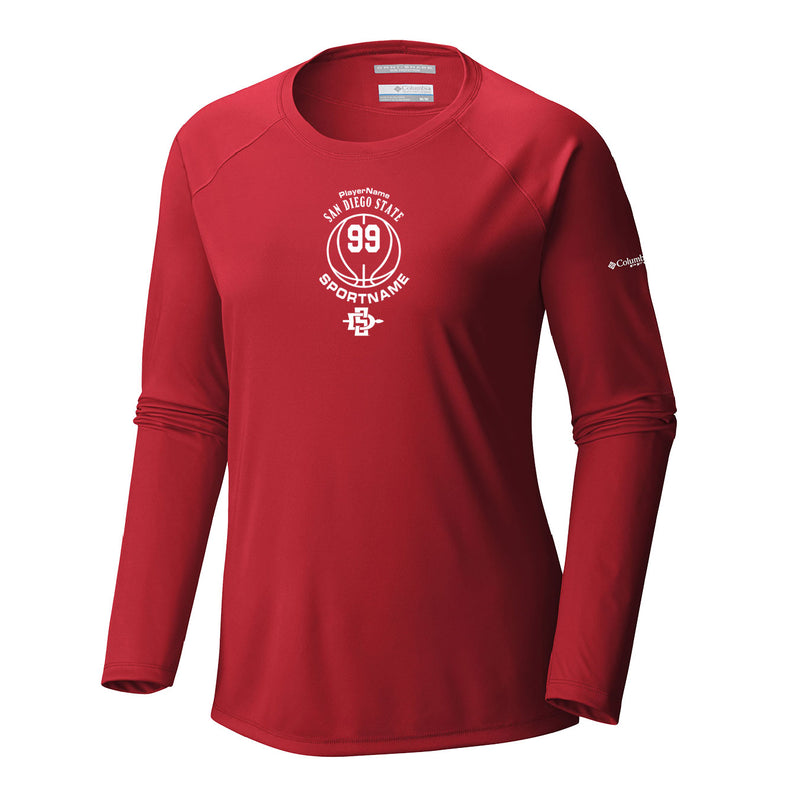 Women's Tidal Tee Long Sleeve Shirt - Intense Red - Sport Circle