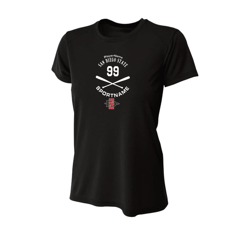 Women's Slim Fitting Performance T-shirt - Black - Sport Circle