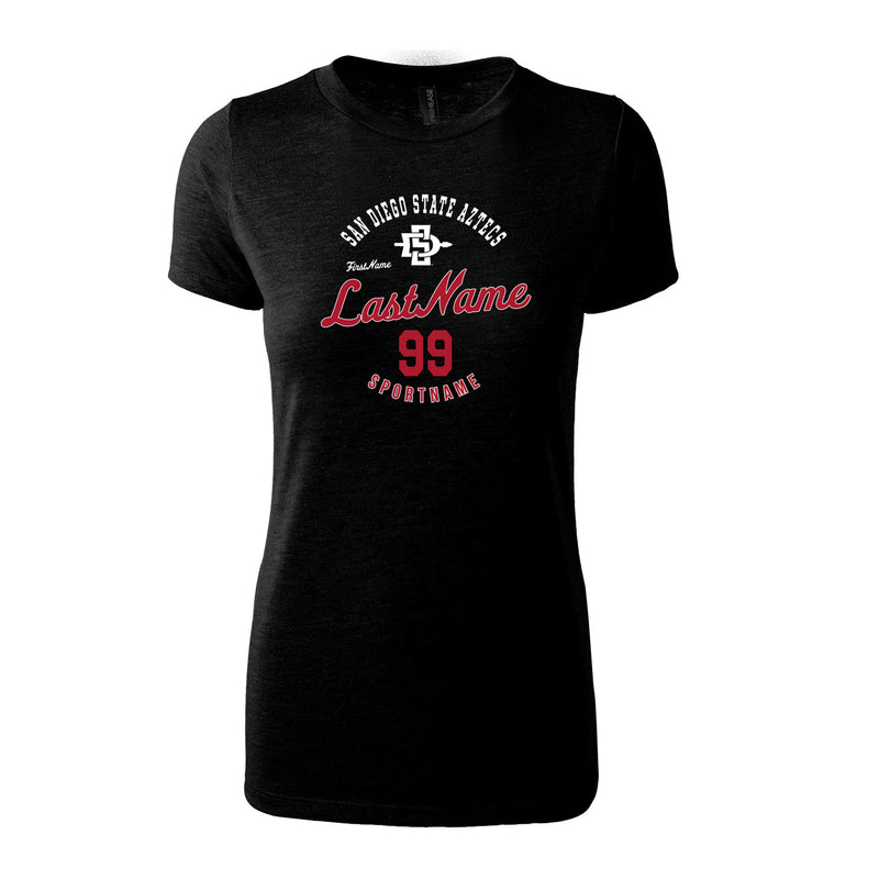 Women's Triblend T-Shirt - Black - Script Player