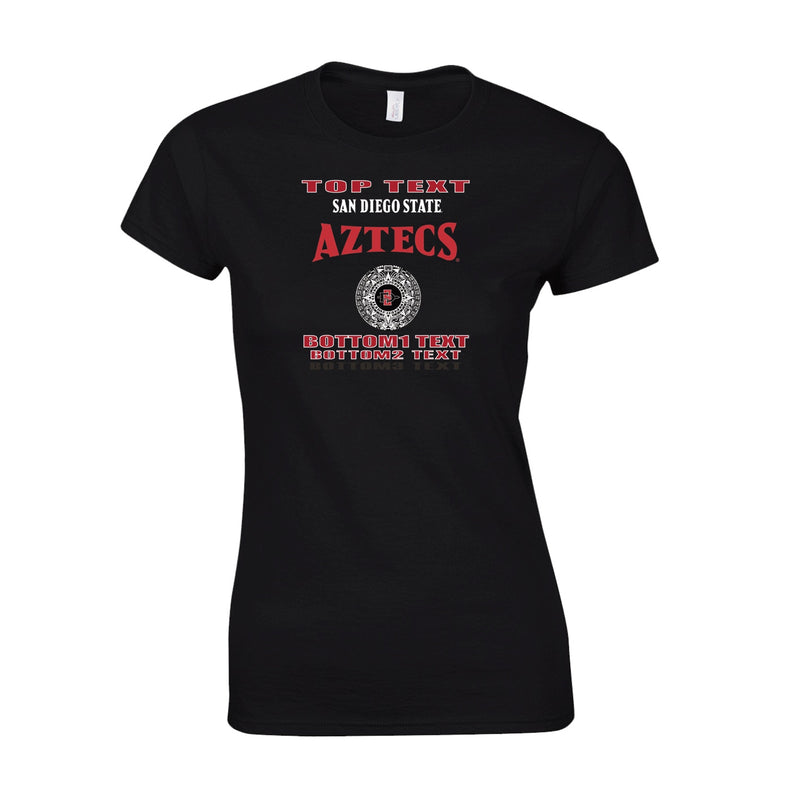 Women's Semi-Fitted Classic T-Shirt  - Black - Logo Text Drop