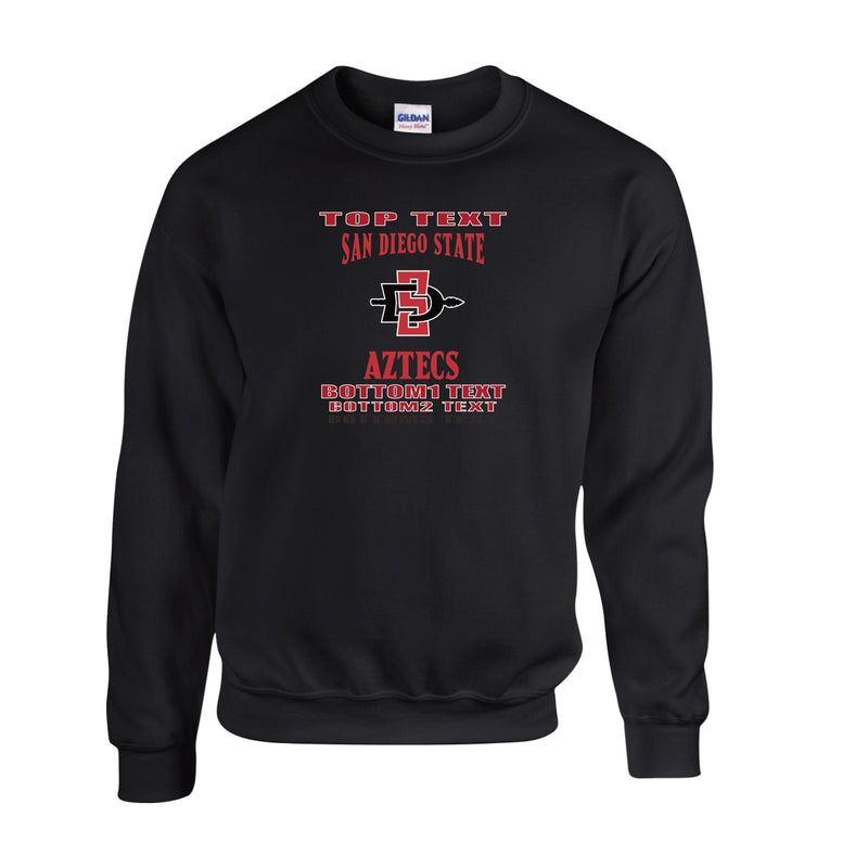 Fleece Crewneck - Black - Logo Text Drop