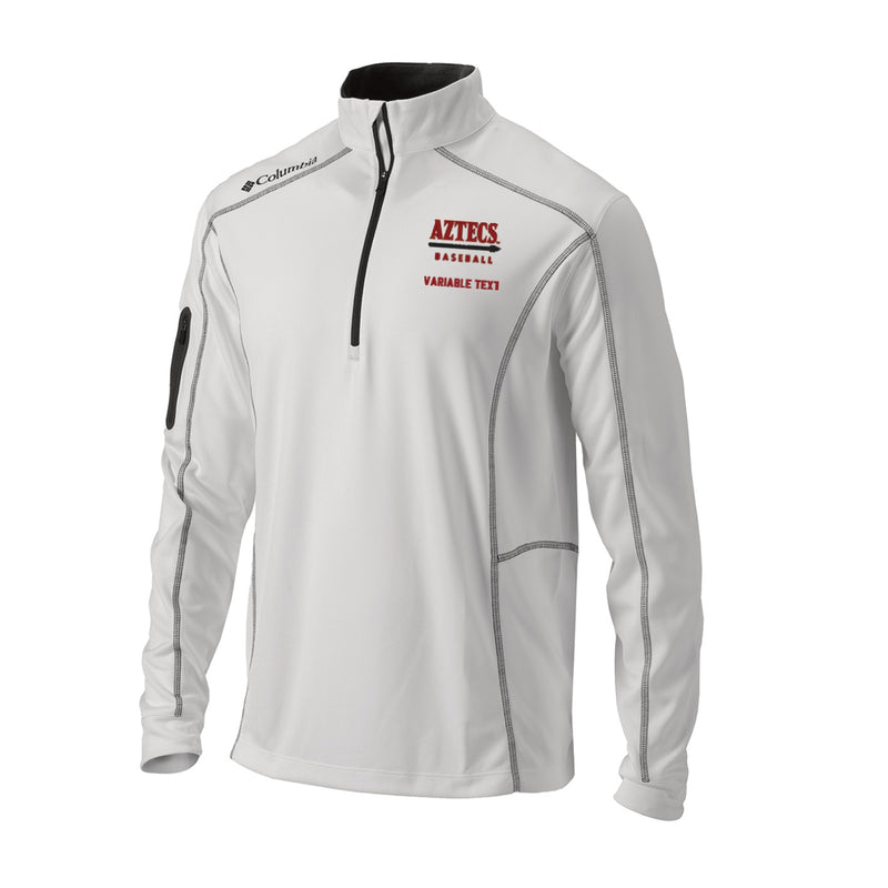 Men's Omni-Wick Shotgun 1/4 Zip - White - Embroidery Text Drop