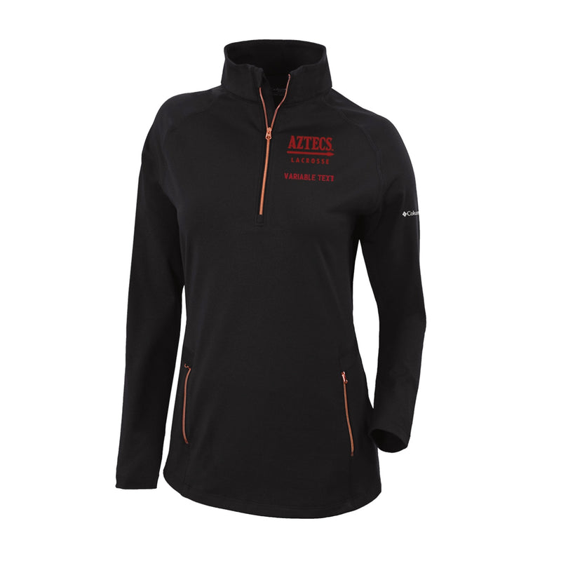 Women's Omni-Wick Outward Nine 1/4 Zip - Black - Embroidery Text Drop