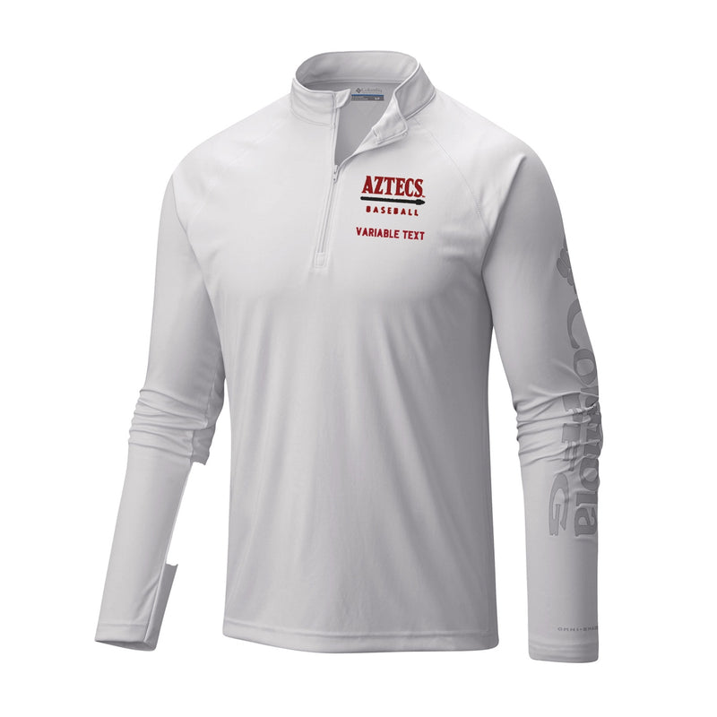 Men's Terminal Tackle 1/4 Zip - White - Embroidery Text Drop