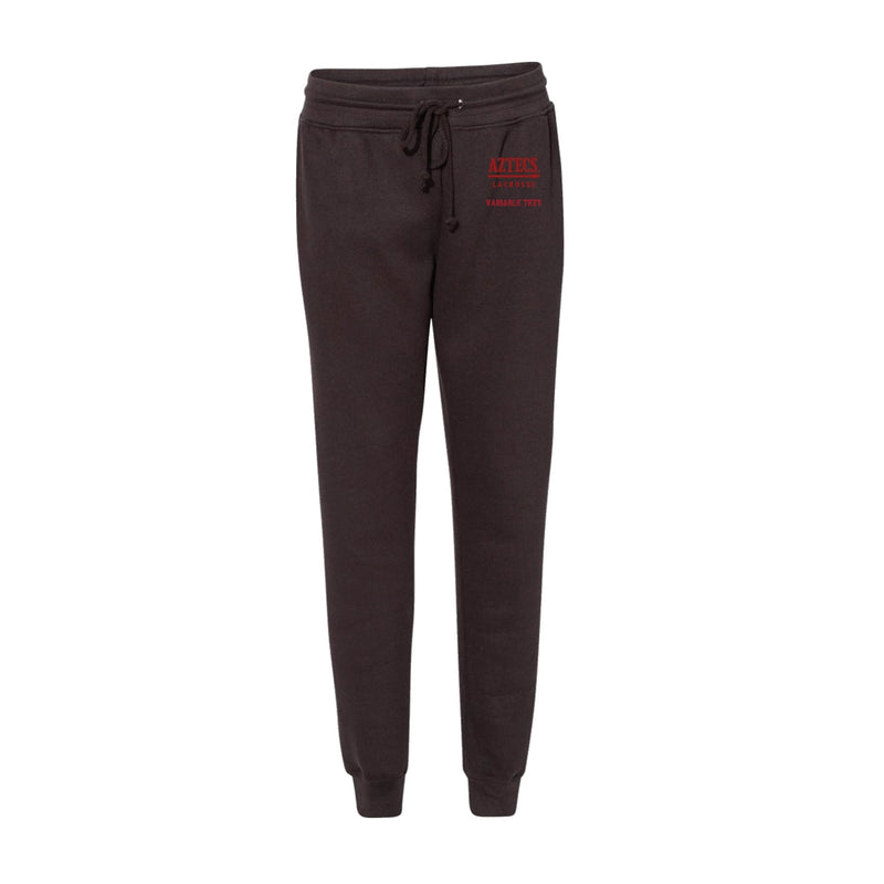 Fleece Joggers Women's - Black - Embroidery Text Drop