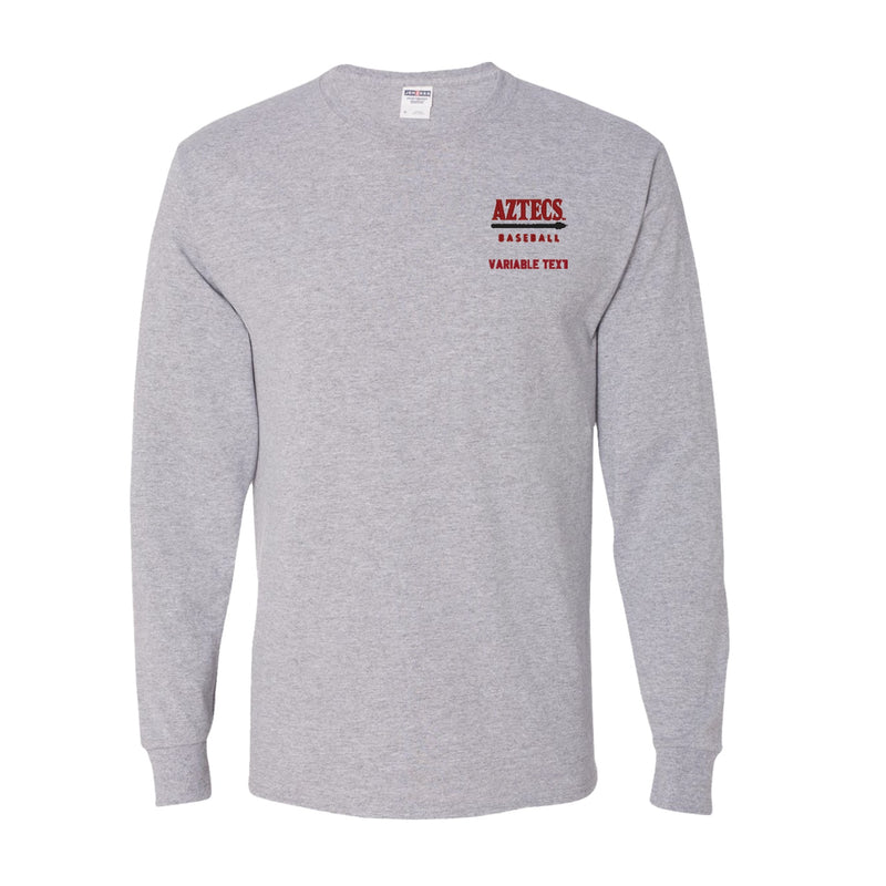 Youth Dri-Power Long Sleeve T-Shirt - Athletic Heather - Embroidery Text Drop