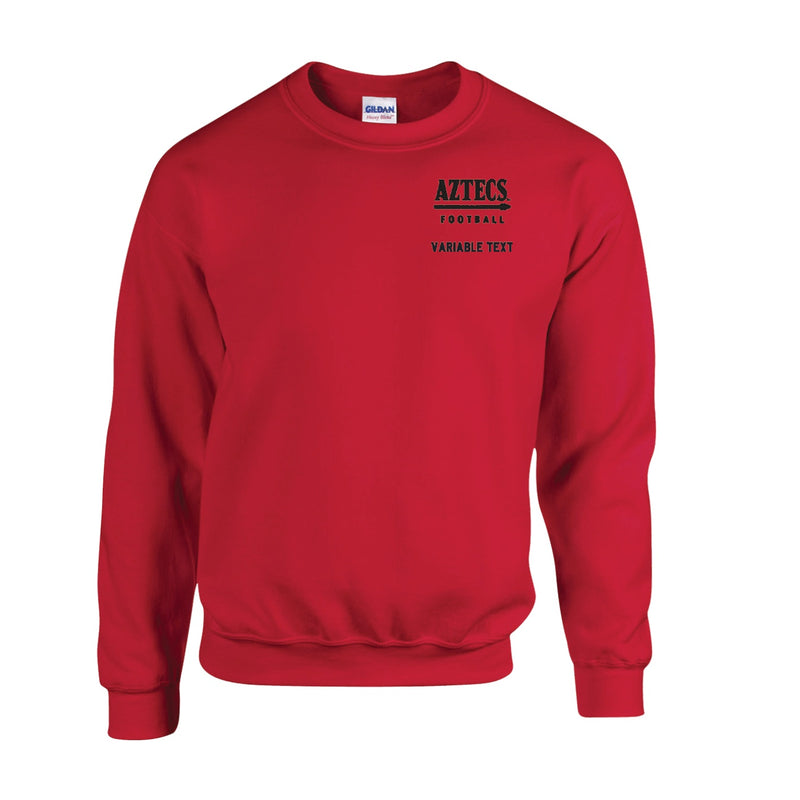 Fleece Crewneck - Red - Embroidery Text Drop