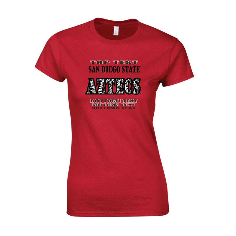 Women's Classic T-Shirt - Red - Logo Text Drop