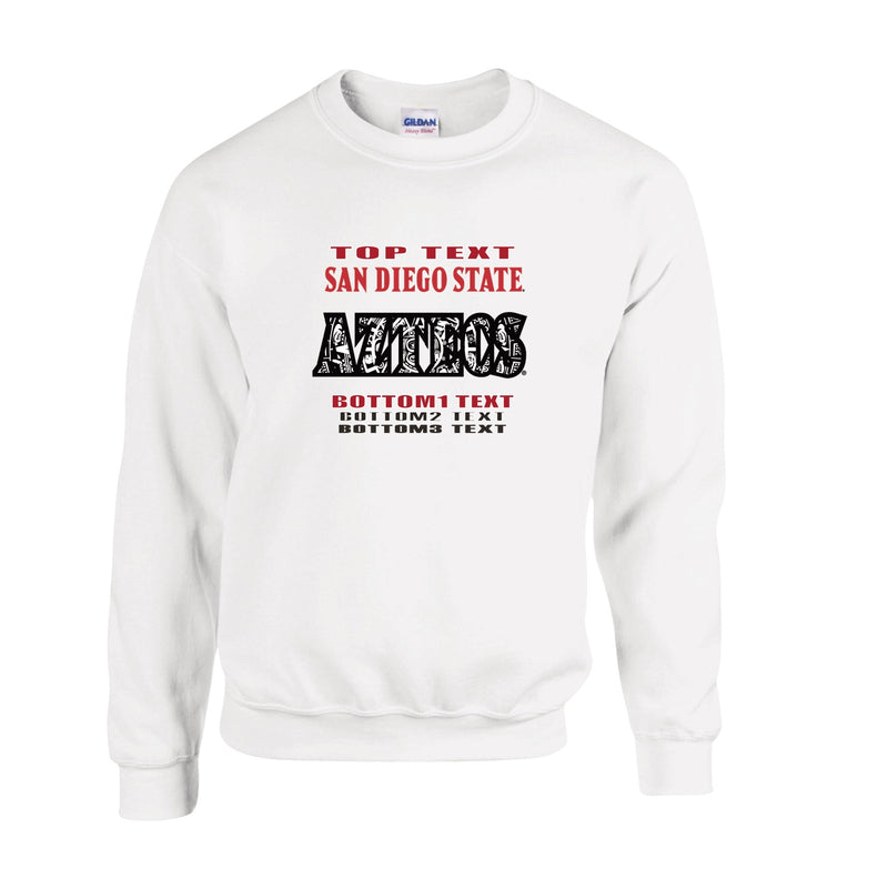 Fleece Crewneck - White - Logo Text Drop