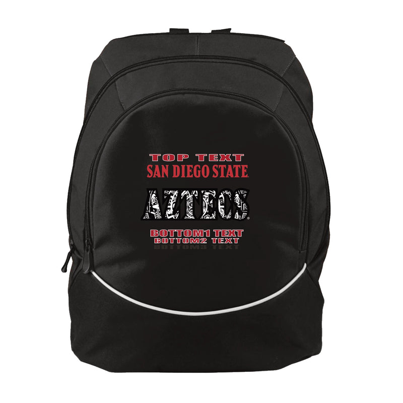 Augusta Tri-Color Backpack - Black White - Logo Text Drop