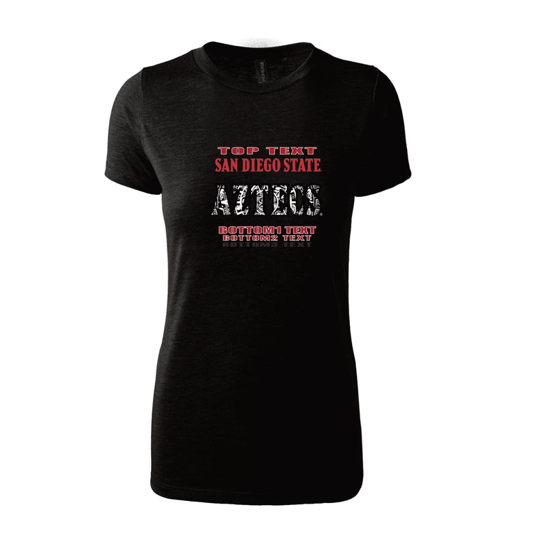 Women's Triblend T-Shirt - Black - Logo Text Drop