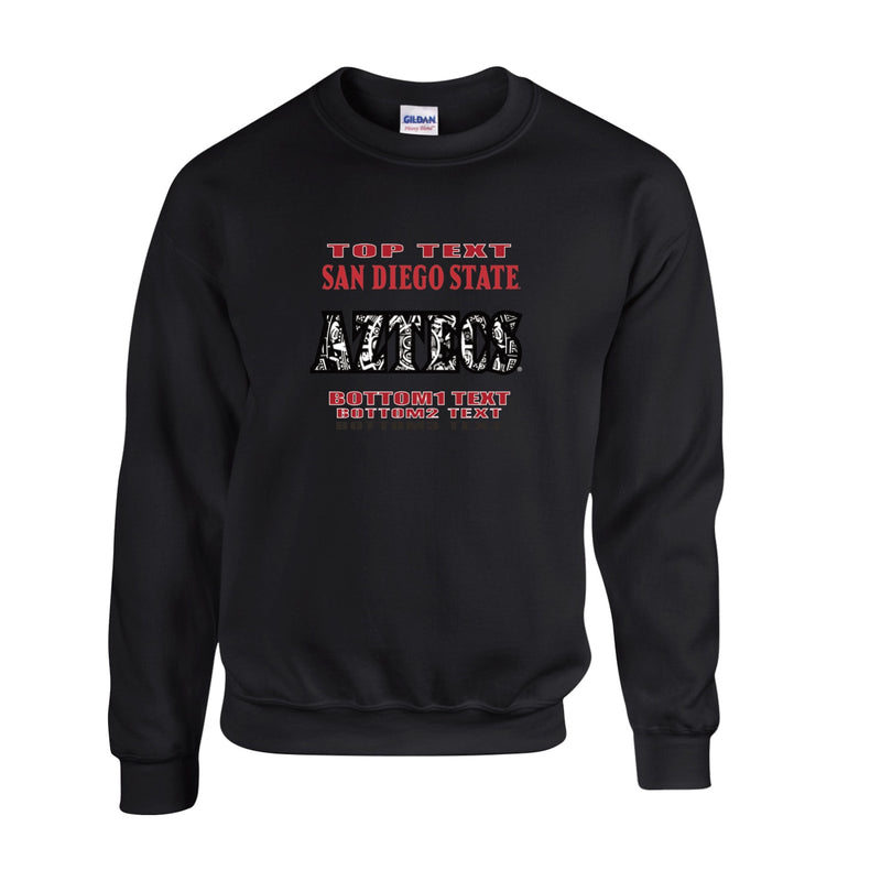 Fleece Crewneck - Black - Logo Text Drop