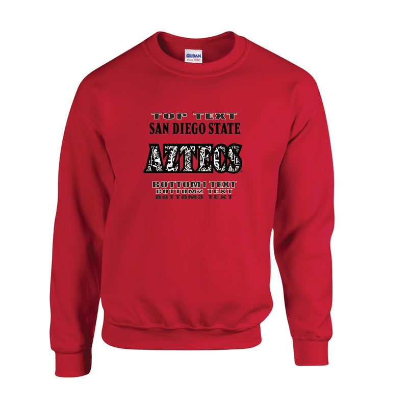 Fleece Crewneck - Red - Logo Text Drop