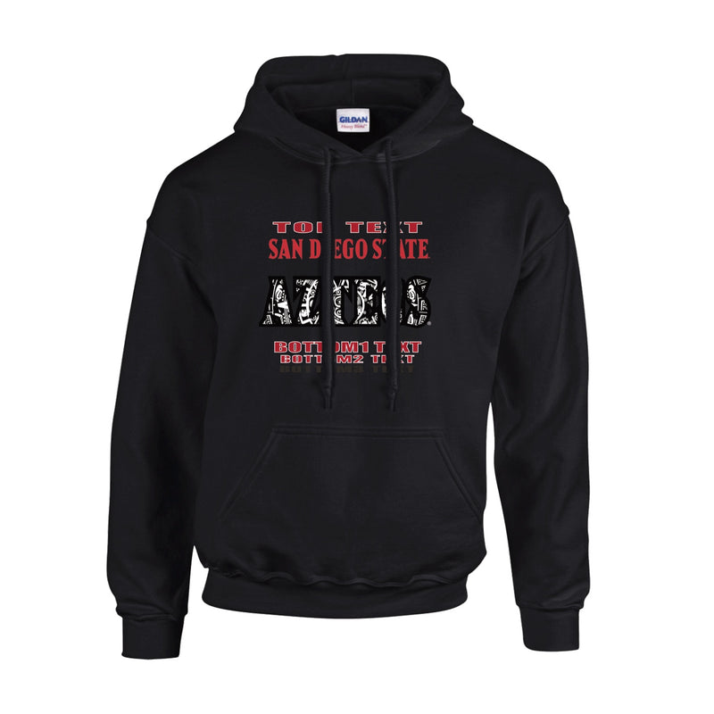 Fleece Hoodie - Black - Logo Text Drop