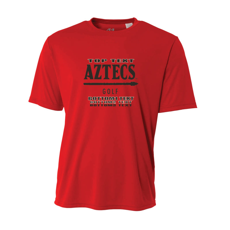 Men's Performance T-Shirt - Scarlet - Logo Text Drop