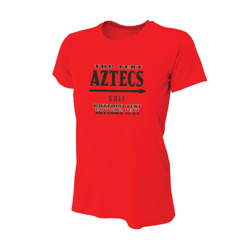 Women's Performance T-Shirt - Scarlet - Logo Text Drop