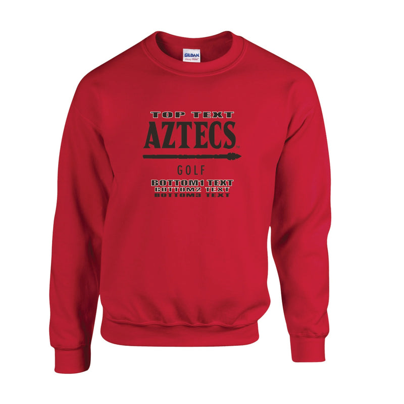 Fleece Crewneck - Red - Logo Text Drop