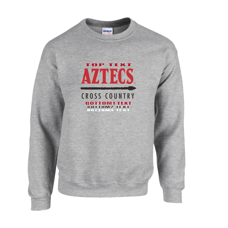 Fleece Crewneck - Sport Grey - Logo Text Drop